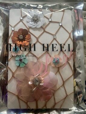 NWT Free people high heel jungle 3D floral fish net tights one size Celebration
